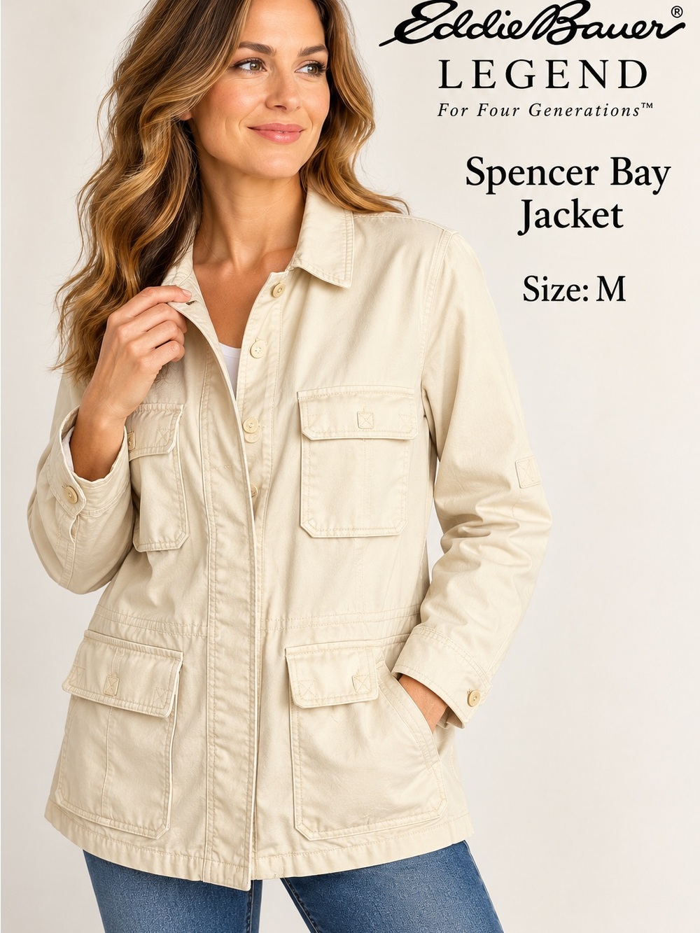 Eddie Bauer Legend Spencer Bay Women’s M Cotton Utility Field Jacket